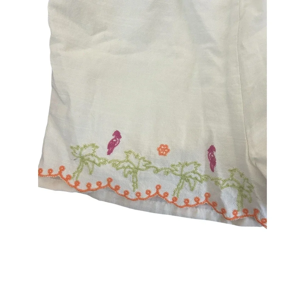 Tahari Girls Embroidered Shorts Set Outfit SZ 7/8 Crop Top & Shorts